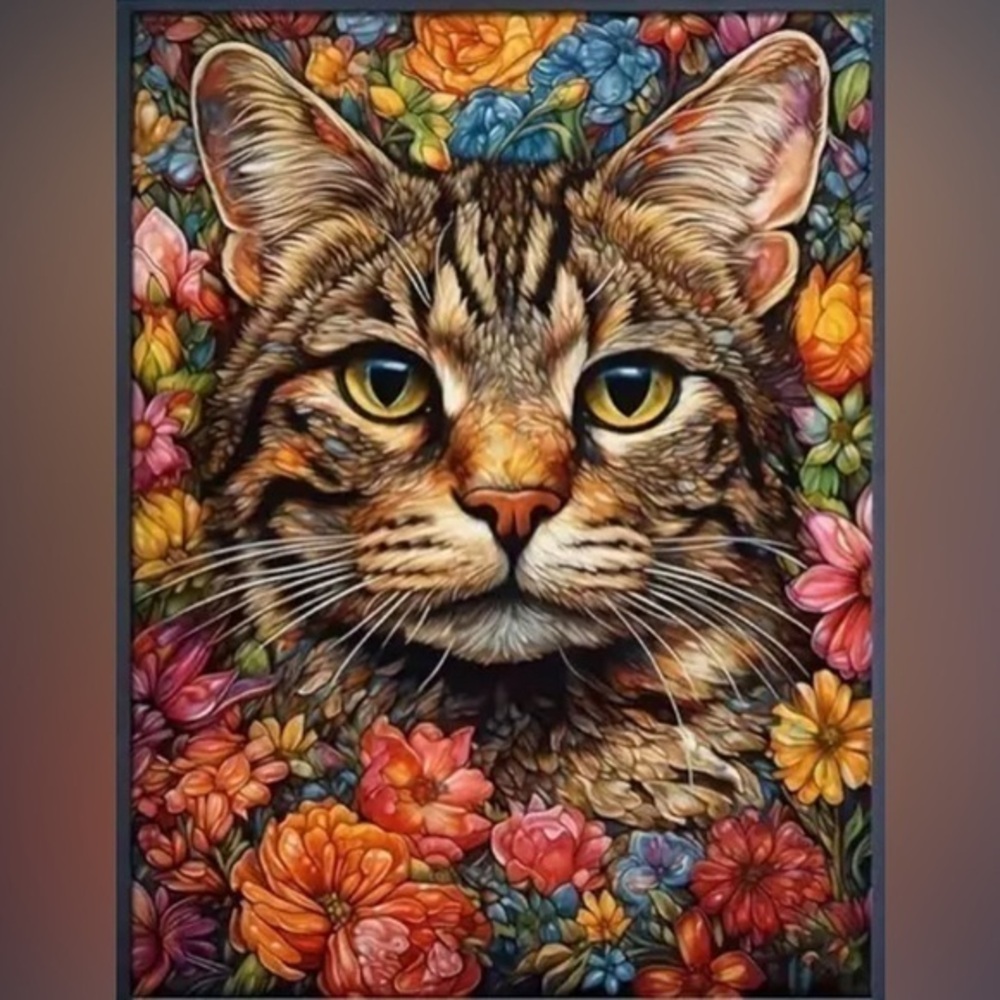 DIY Cat Paint by Numbers Kit for Adults - Frameless 16x20" Canvas
